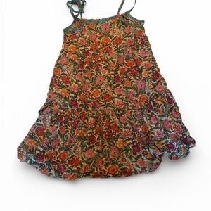 NATURAL LIFE Floral Mini Dress in Multicolor (Green, Pink, Orange, Yellow, Red)